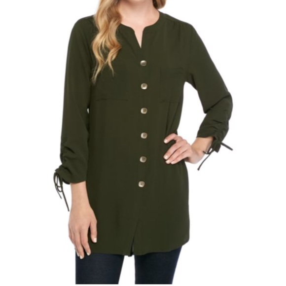 Ladies long tunic- Olive - Picture 1 of 6